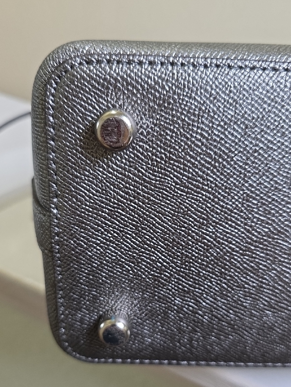 Coach F31074 Large Sierra Colorblock Satchel Chalk/Metallic Silver/SV EUC - Picture 11 of 16